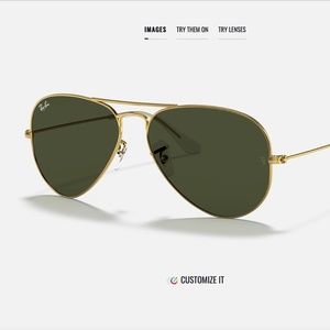Authentic Ray-Ban Aviator Sunglasses Gold Green Classic
